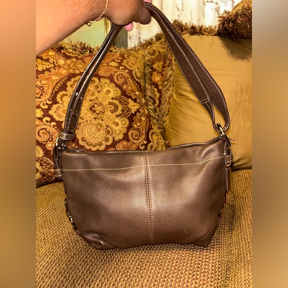 Y2K COACH #15065 Pebbled Brown Leather Duffel Shoulder Bag